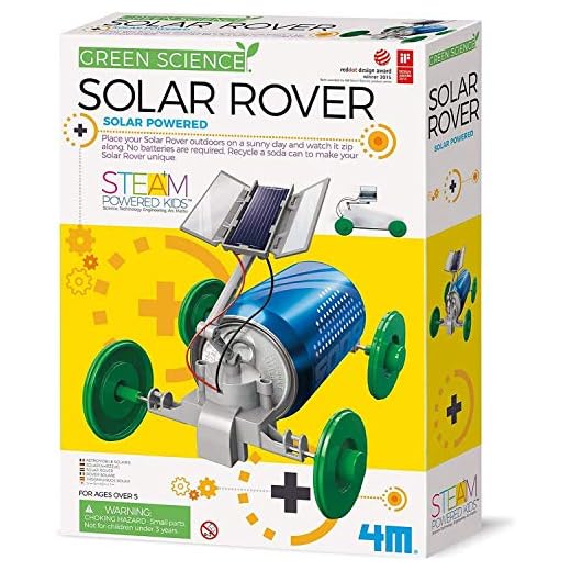 4M 3782 Green Science Solar Rover Kit DIY Solar Power, Eco-Engineering Stem Toys Educational Gift for Kids & Teens, Boys & Girls