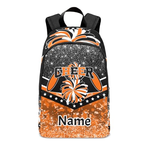 Cheer Orange Cheerleader Backpack Casual Travel Daypack for Men Women Gift