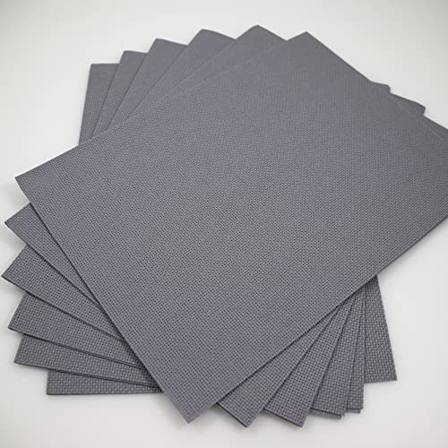 Image of KCS 6 pc of 12 inch x 18 inch 14CT Counted Cotton Aida Cloth Cross Stitch Fabric (Light Steel Grey)