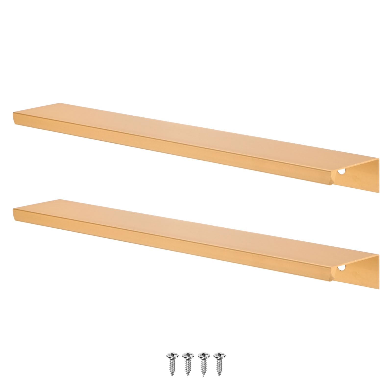 M METERXITY 2-Pack Cabinets Drawers Edge Pulls, 7.87" [Matte Gold]