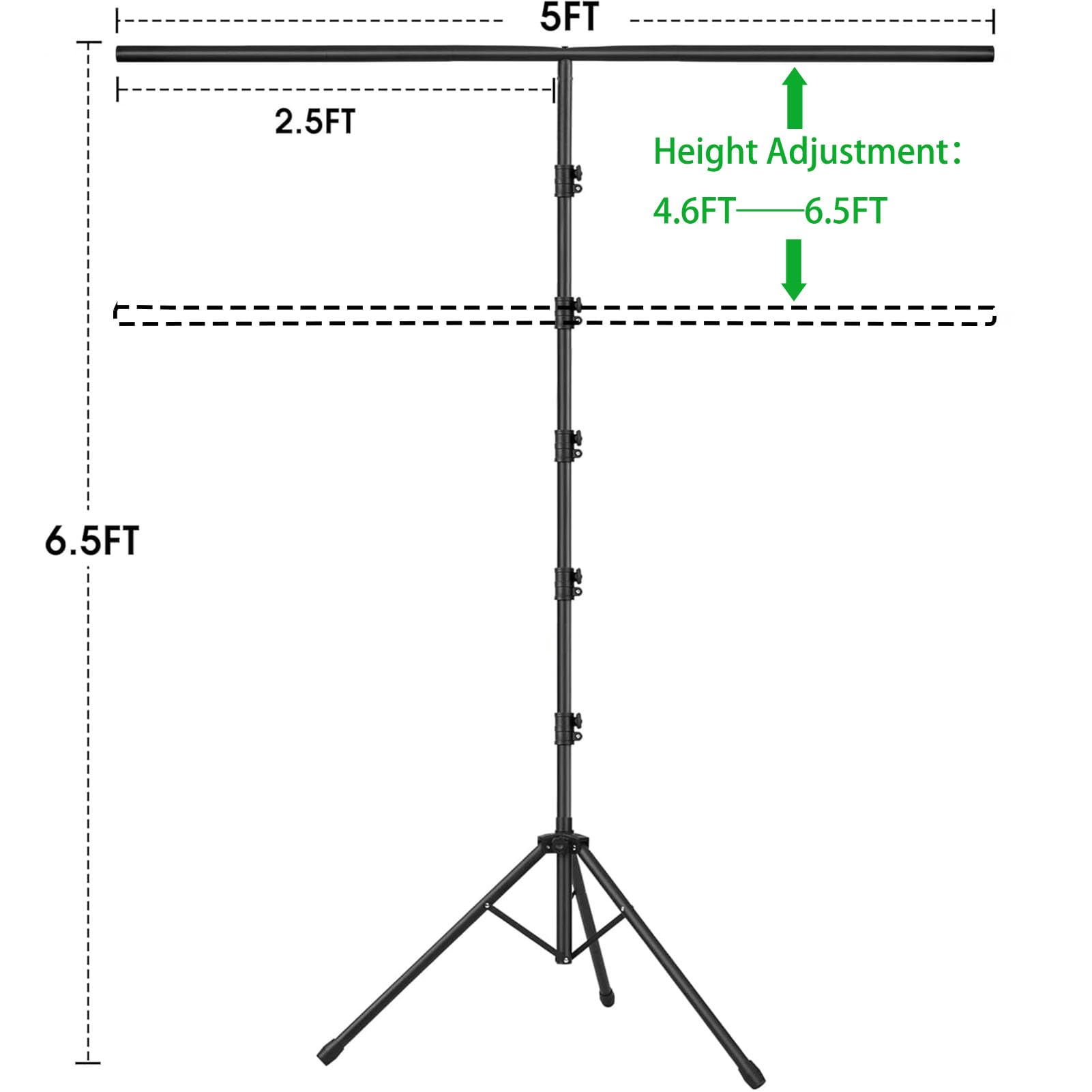 Green Screen Backdrop Stand Kit - Fondo de pantalla verde portátil de 5 x 6,5 pies con soporte en forma de T y 5 clips para streaming, juegos, zoom