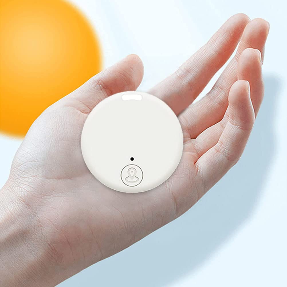 Rastreo GPS portátil Bluetooth 5.0 Rastreo de llave móvil con anillo de tracción, dispositivo inteligente antipérdida Localizador de mascotas para mascotas Gatos Perros Llave de billetera,Blanco