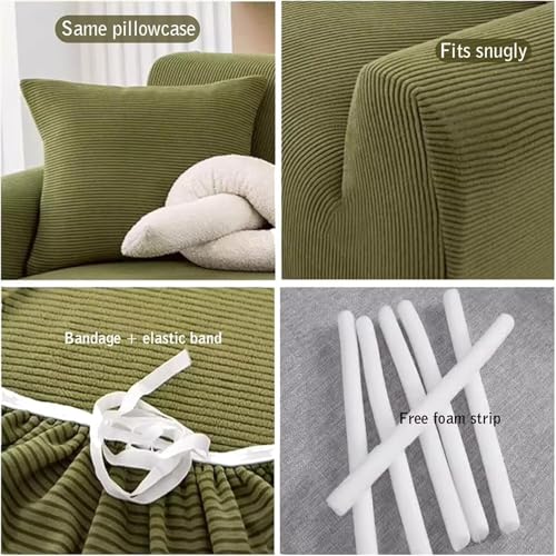 Housse de canapé extensible velours côtelé de 1 à 4 places - 6