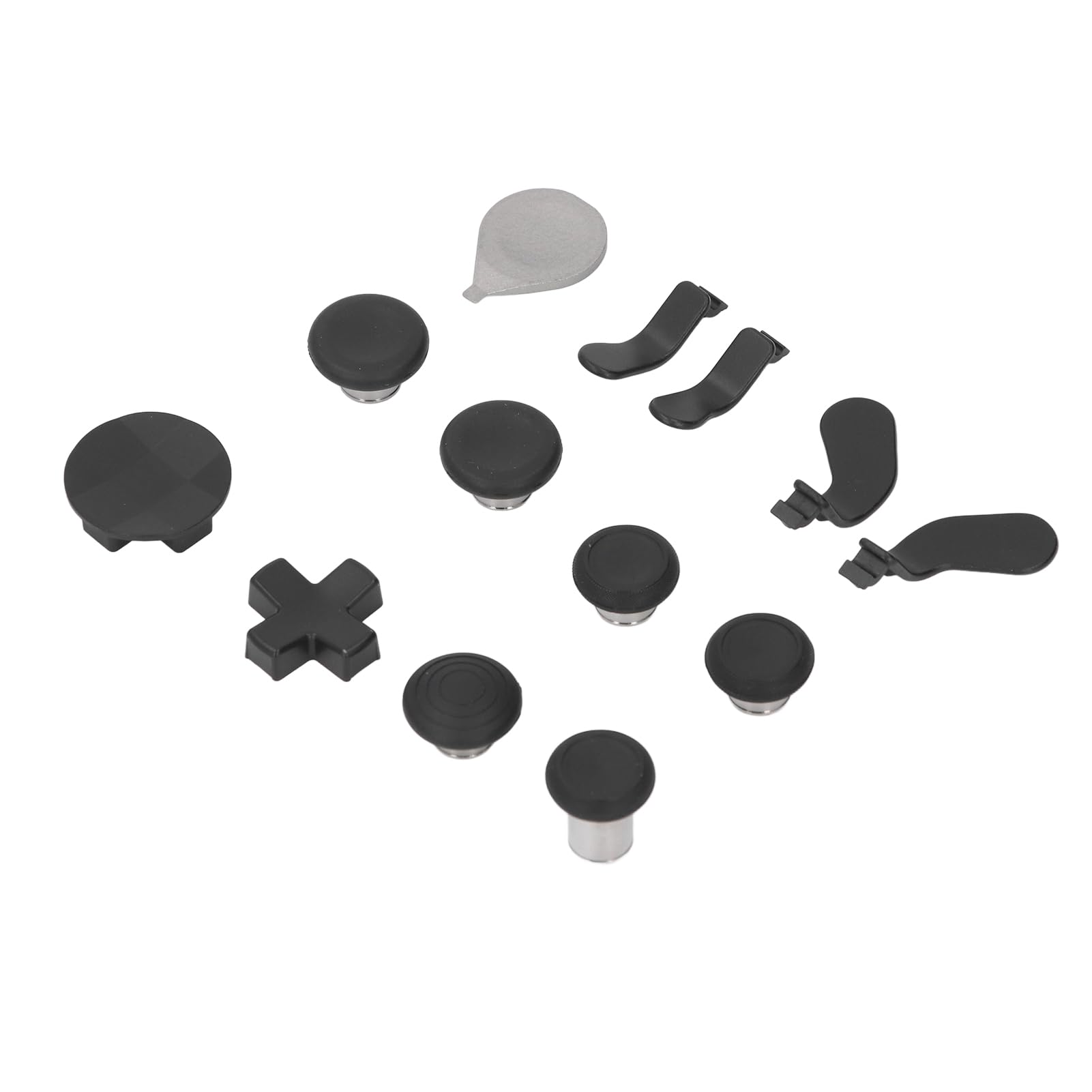 Jopwkuin Paquete de Componentes de Controlador de Juego Negro para Controller Series 2, Juego de Repuesto de Palancas Magnéticas y Paletas, Ideal para Jugadores Profesionales, Acero Inoxidable