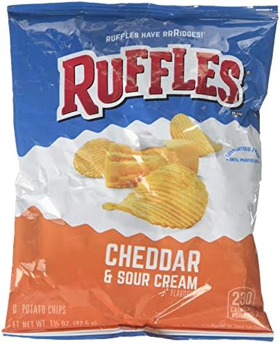 Amazon.com: Ruffles Ridged Potato Chips, Cheddar & Sour Cream, 1.5 oz
