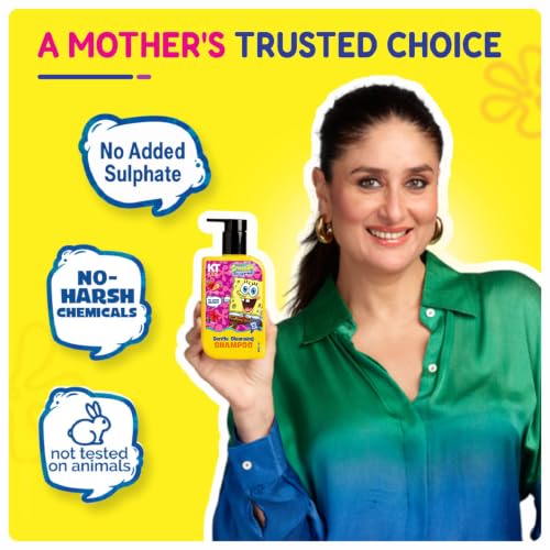 Image of SpongeBob Shampoo for Girls (3-7 Years) | Gentle Daily Scalp Cleanse | Strawberry & Hibiscus | 200ml