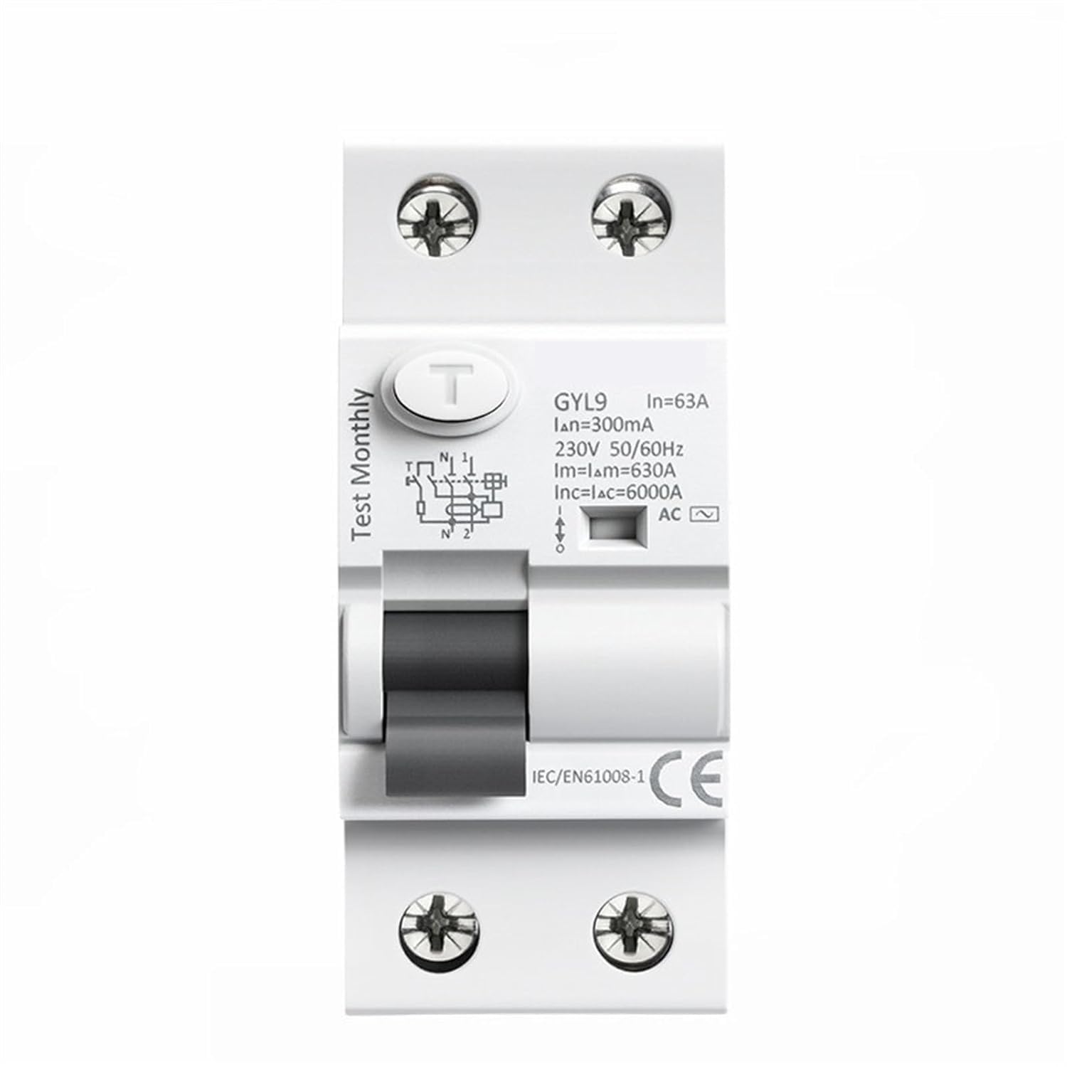 RCCB 2 pôles disjoncteur différentiel électromagnétique ELCB RCD 40A 30mA AC