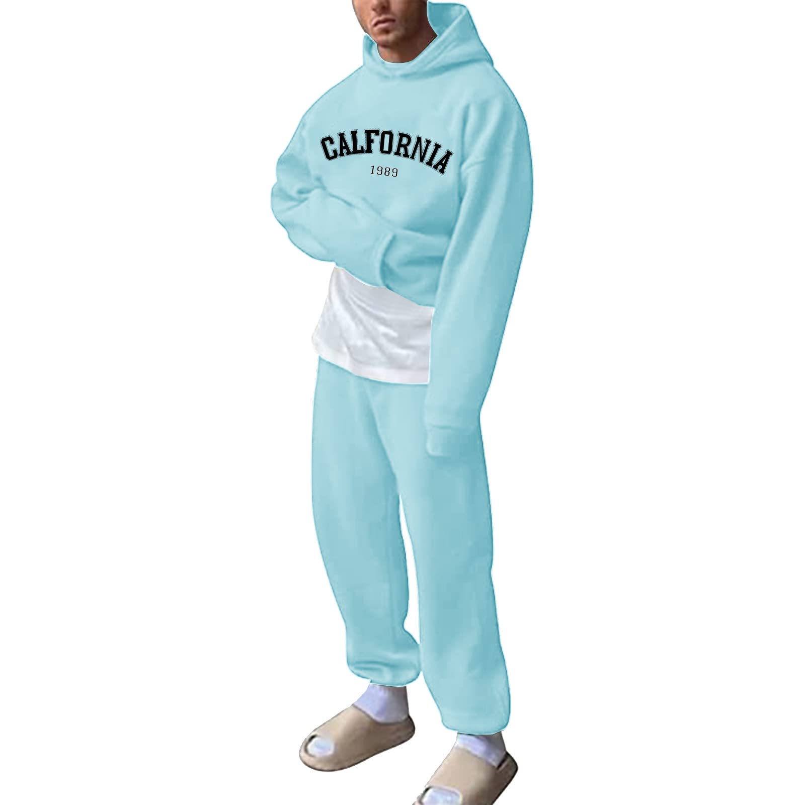 Ethkiatrack Suits For Men Set Loose Fit Print Men Spring