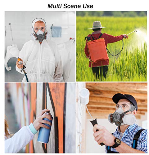 SYINE Safety Mask Organic Gas Chemical Paint Breathing Respirator Dustproof Mask with Goggle,Medium
