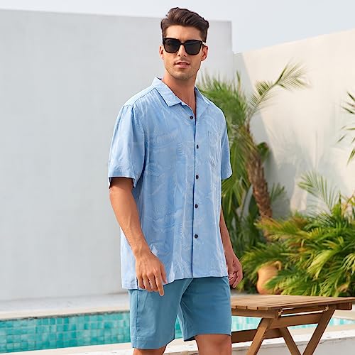 Mens Hawaiian Shirts Silk Botton Down Short Sleeve Shirts Tropical Casual Beach Shirt Camp Shirts3