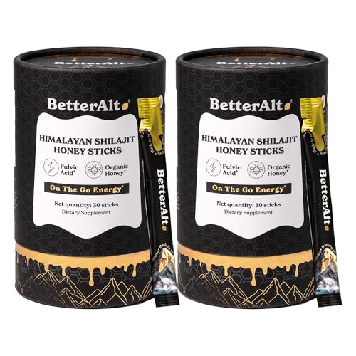 Image of Better Alt Pure Himalayan Shilajit /Shilajeet Energy Sticks with Organic Honey,Sweeter & Tastier|Helps muscle recovery|Boosts Strength & Improved energy, 85+ Trace Minerals,75%+ Fulvic Acid (Pack of 2)