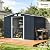Outsunny 9' x 6' Metal Storage Shed, Garden Tool House with Floor Foundation, Double Sliding Doors, 4 Air Vents for Backyard, Patio, Lawn, Dark Grey