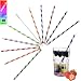 Summer 68 - Reusable Plastic BPA Free Striped Drinking Straws - Wide - Hard - 9 inch - Free Cleaning Brush - For Tumblers, Mason Jars, Cups - Set of Eight
