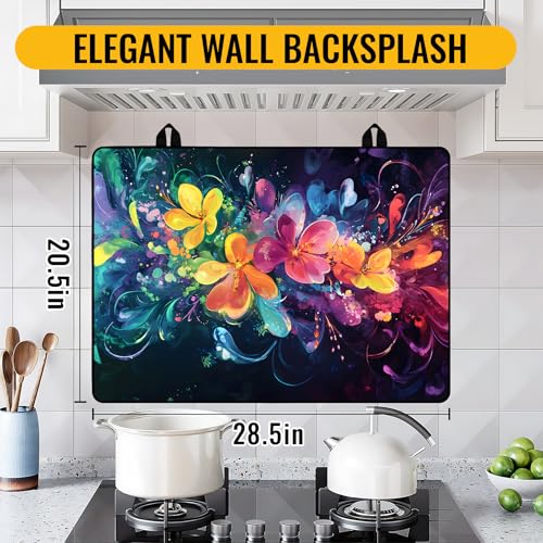 Image of Stove Top Cover for Electric Stove,Glass Stove Top Cover, Heat Resistant Glass Cooktop Cover, Stovetop Protector, Kitchen Decor, Dish Drying Mats Cover for Ceramic Washer Top 28.5x20.5 inch