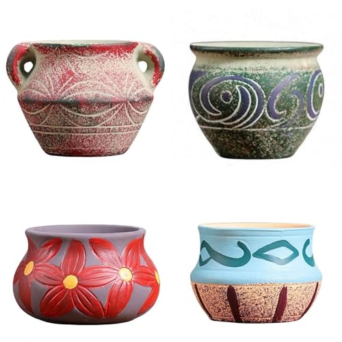 Small Succulent Pots with Drainage Design for Indoor Plants, Cute