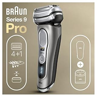 Braun Electric Razor for Men, Series 9 Pro 9465cc Wet & Dry Electric Foil Shaver with ProLift Beard Trimmer, Cleaning & Charging SmartCare Center, Noble Metal & Clean and Renew Refill, 3 Count