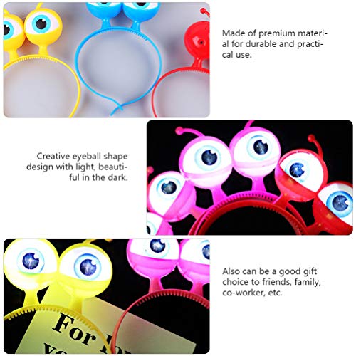 STOBOK 5Pcs Traje de Halloween Headbands Headwear Glowing LED Piscando Globo Ocular Cabeça Bopper Tr