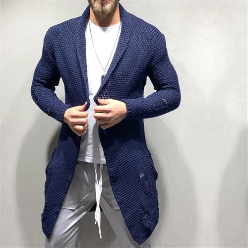 Long Cardigan Men Lightweight Open Front Drape Shoulder Shawl Collar Knit Cardigan Sweater Fall Overcoat3