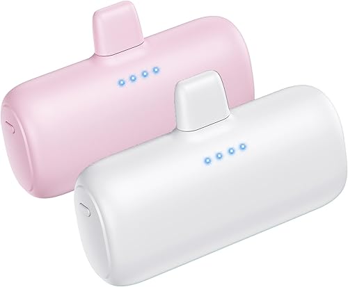 Miniatura 28 de [2-Pack] Mini Portable Charger for iPhone,5200mAh Ultra Compact PD Fast Charging Power Bank,Plug-in Battery Pack Travel Cordless Phone