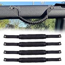 Roll Bar Grab Handles Paracord Grip Handle for Ford Bronco Accessories 2021 2022 2023 2024 2025 2026 2 Door 4 Door, 4 Pack Black