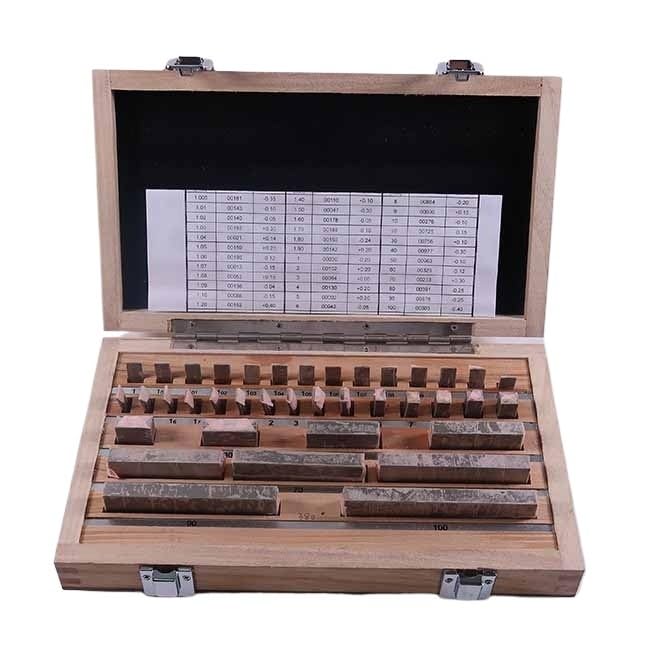 Certificated Gage Block Set 38 Pcs Grade 0 Slip Jo Blocks 1-100mm
