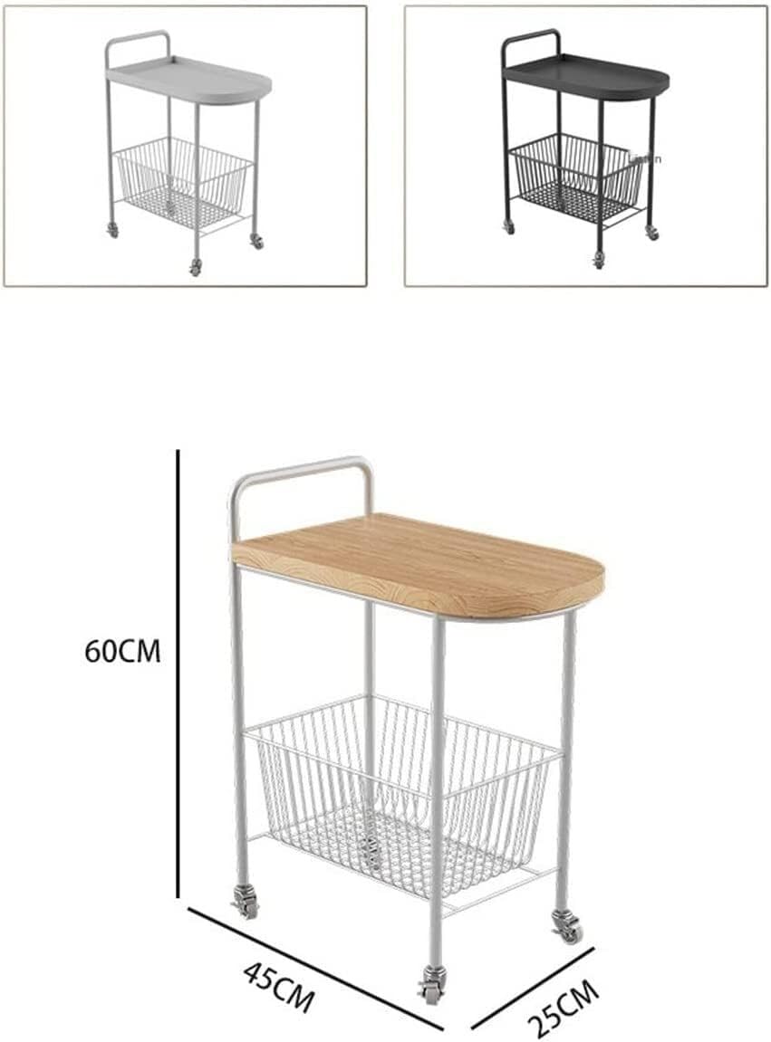Serving Trolley Carrello Cucina Carrello Portaoggetti Da Cucina A 2 Ripiani Con Ruote Mobile In Metallo Per Casa E Hotel Dipensa o Bar(Gold)