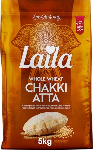 Laila Chakki Atta, Chapatti Flour Atta, Atta for Naan, Roti, Pulka 5 kg Atta