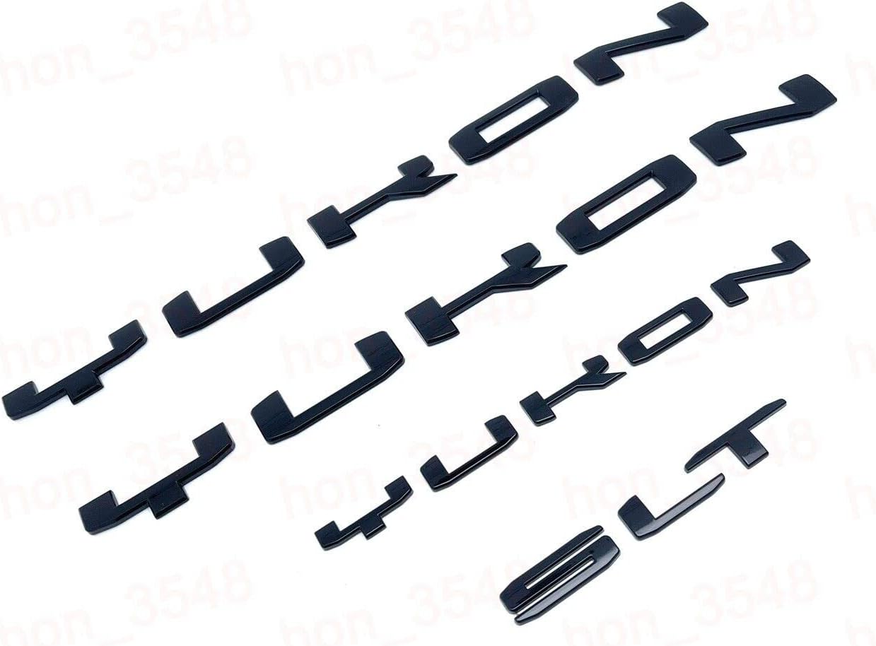 4Pcs Gloss Black Yukon Rear Emblem 3D Nameplate Badge - SLT & XL (2021-2023) Replacement