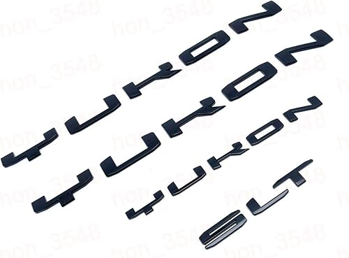 4 emblemas traseros de Yukon negro brillante para placa de identificación 3D, reemplazo SLT y XL (2021-2023)