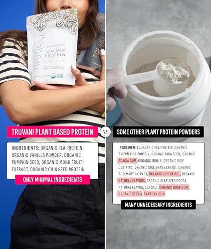 image for Truvani Vegan Pea Protein Powder | Vanilla | 20g Organic Plant Based P