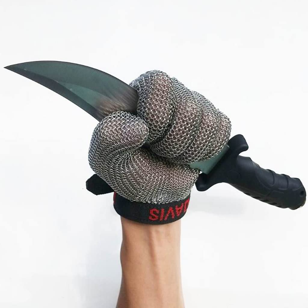 Cut Resistant Gloves Rękawice Kolczugowe Ze Stali Nierdzewnej, Rękawice Odporne Na Przecięcie W Kuchni Restauracji, Rękawice Robocze Ochronne Oyster Shell (Size : 1PCS/M)