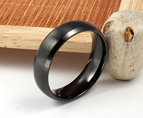 MEALGUET Stainless Steel Unisex 6MM Brushed Plain Simple Stainless Steel Wedding Ring Band for Men&Women, Blue/Black/Gold Plated2