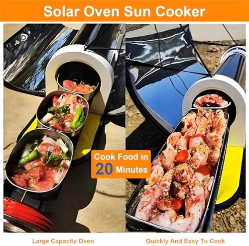 Solar Stove Portable Stove Solar Oven - Solar Cooker for Outdoor Cooking with 4.5L Large Capacity with Theometer, for Camping Hiking and Family Party