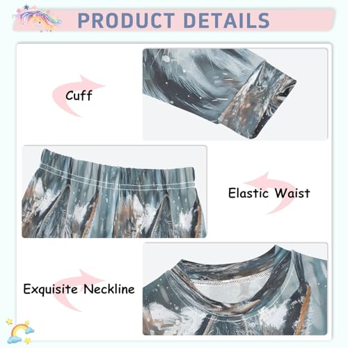 senya Frosty Bobcat Pajamas Set Long Sleeve Soft Cotton Sleepwear 2 Piece4