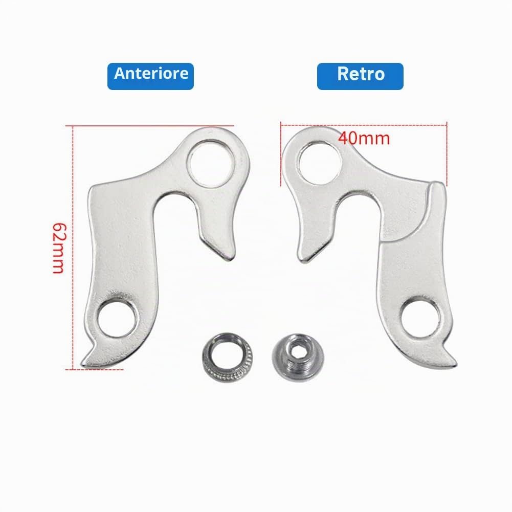 Forcellino Cambio Deragliatore per Bicicletta, Forcellino Cambio MTB Forcellino, Gancio per Cambio Posteriore per MTB Mountain Road Bike(Argento)