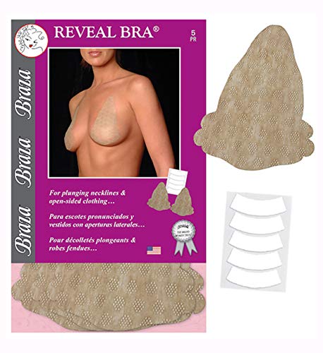 Braza Reveal Disposable Adhesive Bra, 5 Pair,Beige,One Size #TOP1