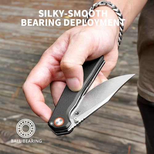 Image of Lancet Pocket Knife, Swedish 14C28N EDC Knife, G10 Folding Knives
