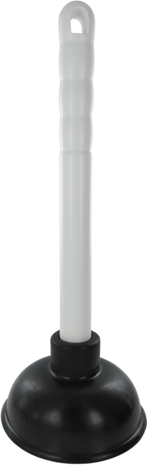 Merriway BH01938 100mm (4 inch) Sink Plunger with 225mm (9 inch) Plastic Handle Diameter  White/Black
