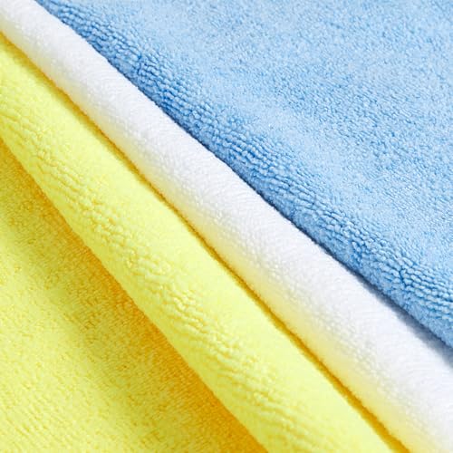 Image of Amazon Basics Pack of 8 Microfiber Cleaning Cloth | 300 GSM | Ultra Soft | Super Absorbent | Reusable | Multicolor| 40cm X 40cm