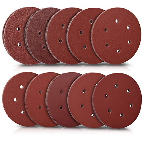 50x Klett Schleifpapier rund für Exzenterschleifer - 40-400 Körnung ø 150mm Schleifscheiben Set für Holz Holzwerkstoffe Spanplatte Metall