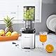 AMZCHEF Entsafter mit zwei Schnecken für automatische Zuführung und Mastikation für freie Hände - Slow Juicer mit 126MM Öffnung und 2 Liter Kapazität für ganze Gemüse und Obst - Silber