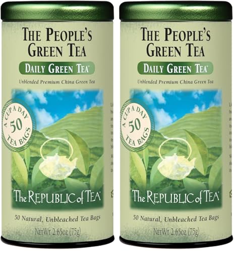 Image of The Republic of Tea - The Peoples Green Tea, 50 Tea Bags, Tin | Gourmet Tea | Caffeinated (Pack of 2)