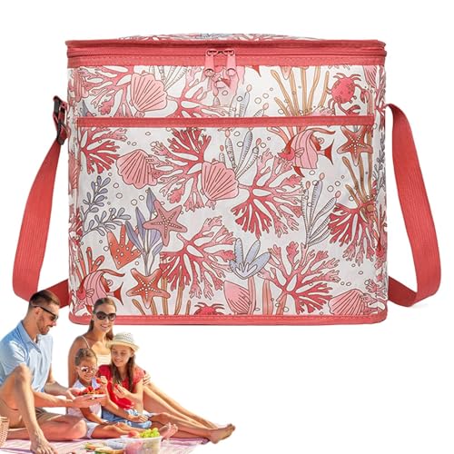 Bolsa Térmica Aislante,Tote de Compras Plegable para Congelados 18L | Bolso Grande Portátil Suave para Almuerzo de Camping Picnic Playa Pesca Eventos al Aire Libre