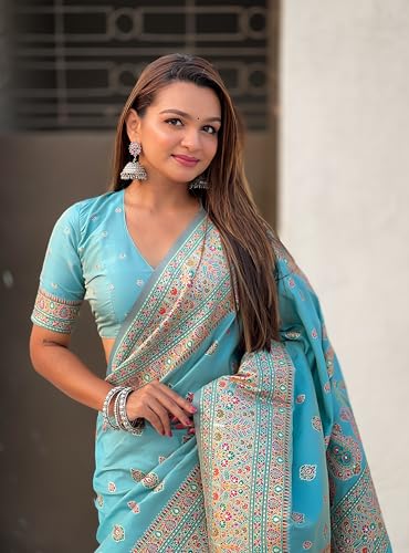Image of Original Pashmina Kashmiri Silk Zari Woven Saree