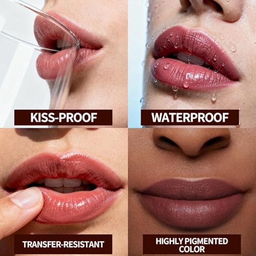 Image of 3Pcs Lip Stain Peel Off Set, Peel Off lip Liner Stain Long Lasting Waterproof, Matte Lip Tattoo Tint Transfer Proof, Highly Pigmented Color Lip Makeup(#01+02+03)