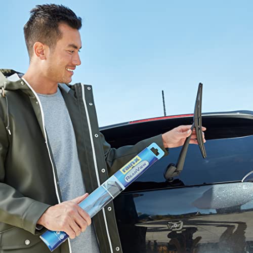 Image of Rain-X 850029 RearView 12-A Rear Wiper Blade, 12 Inch Composite Rear Wiper Blade, Fits Rock Lock 2 (Pack Of 1), Automotive Replacement Wiper Blades That Meet Or Exceed OEM Quality And Design Standards