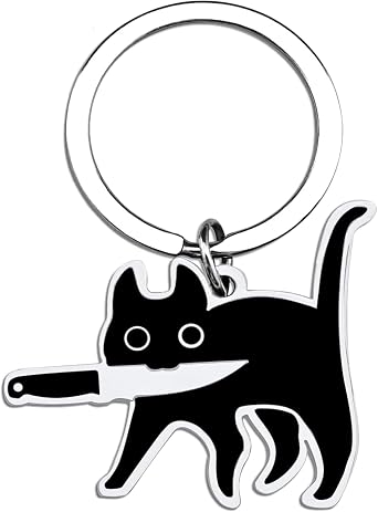 Cute Cat Keychain Halloween Christmas Stocking Stuffers for Women Adults Teens Boys Girls Cat Lover Gift Ideas