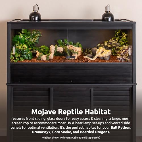 Image of New Age Pet ECOFLEX 48 inch Wide Large Reptile Habitat, Mojave Lounge for Snakes, Tortoises & Lizards in Maple, Black & Grey, Easy Assembly, Sliding Glass Doors & Mesh Top