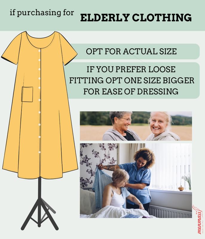 Image of MENMAII Women's [L-4XL] Full Open /Front Buttoned [a Kind of Adaptive Clothing] Multipurpose Nighty for Maternity /Pregnancy /Elderly /Patient /Feeding /Hospital Purpose Nighty Calf Length