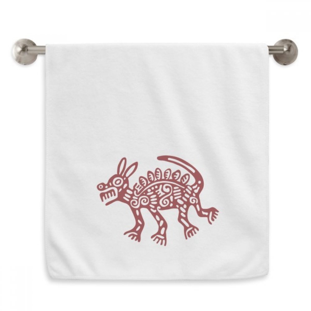 Serviette débarbouillette Mexique totem blanche absorbante anti-rêche